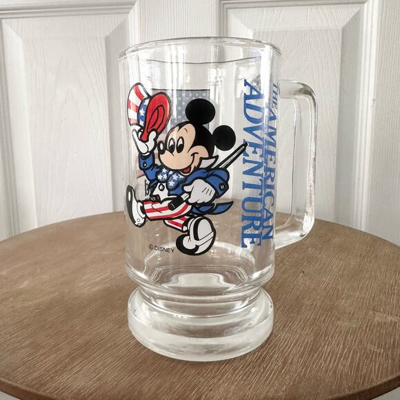 Disney Parks World Showcase Epcot Center American Adventure Mickey Clear Glass - Picture 6 of 6